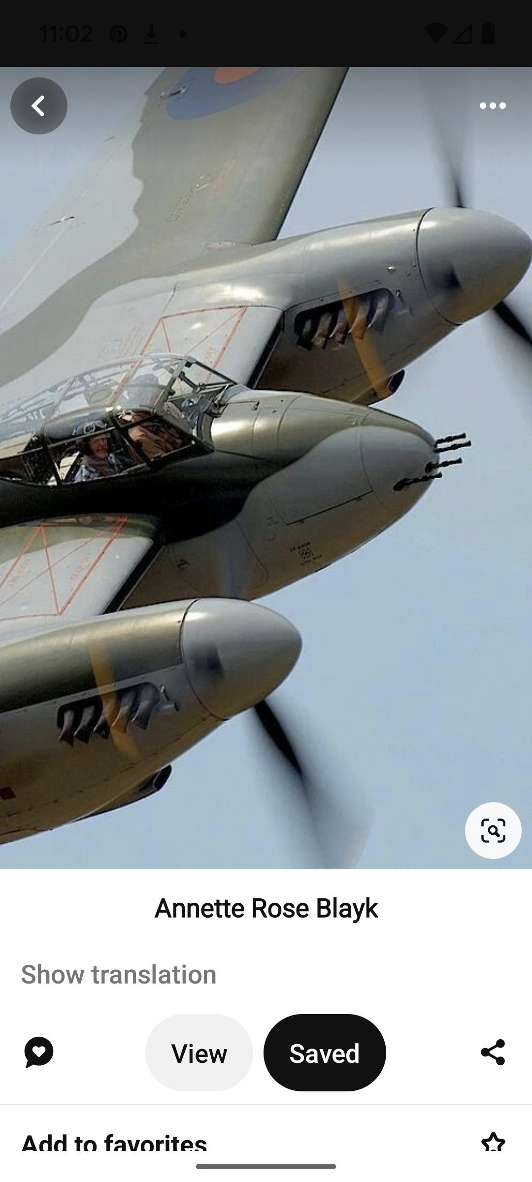 ./20240609-110217 - Pinterest Women LABELED 'Annette Rose Blayk' - deHavilland Mosquito Fighter-Bomber.png